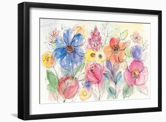 Bright Aquarelle Flowers-Silvia Vassileva-Framed Premium Giclee Print