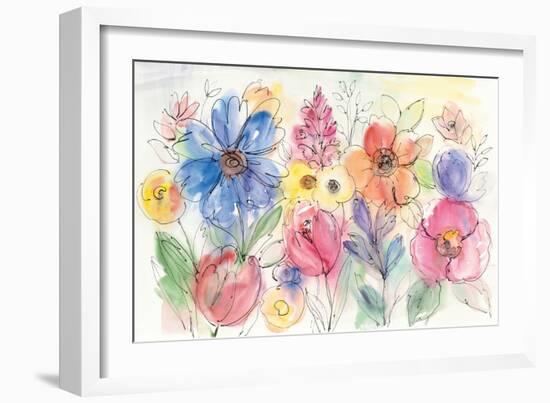 Bright Aquarelle Flowers-Silvia Vassileva-Framed Premium Giclee Print