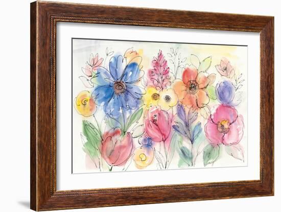 Bright Aquarelle Flowers-Silvia Vassileva-Framed Art Print
