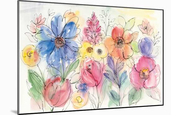 Bright Aquarelle Flowers-Silvia Vassileva-Mounted Art Print