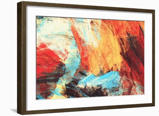 Bright Artistic Splashes on White. Abstract Painting Color Texture. Modern Futuristic Pattern. Mult-Excellent backgrounds-Framed Art Print