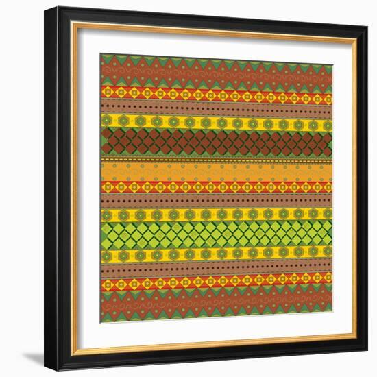 Bright Aztec Pattern-Yaroslavna-Framed Premium Giclee Print