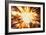 Bright Blast Of Light In Space Background-STILLFX-Framed Art Print