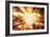 Bright Blast Of Light In Space Background-STILLFX-Framed Art Print