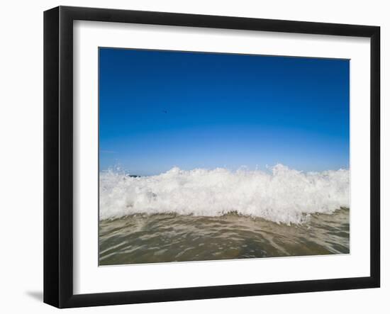 Bright Blue Sky and Waves Breaking at Surfers Paradise Beach, Gold Coast, Queensland, Australia-Matthew Williams-Ellis-Framed Photographic Print