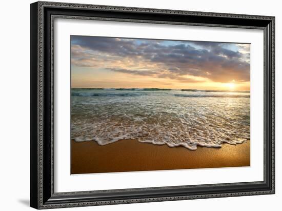 Bright Cloudy Sunset in the Calm Ocean-Givaga-Framed Photographic Print