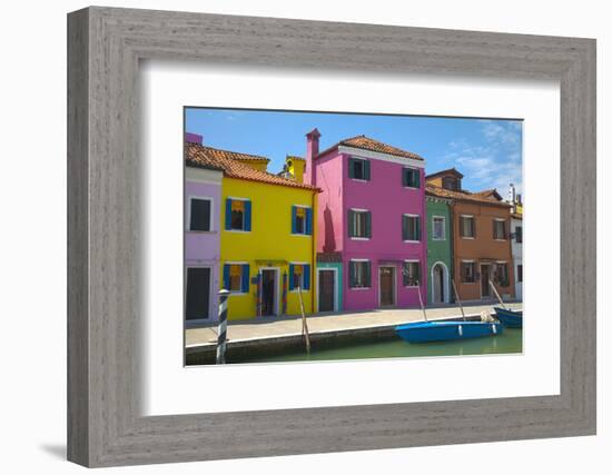 Bright Colored Homes Along Canal, Burano, Italy-Terry Eggers-Framed Photographic Print