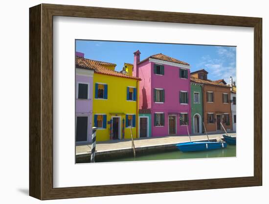 Bright Colored Homes Along Canal, Burano, Italy-Terry Eggers-Framed Photographic Print