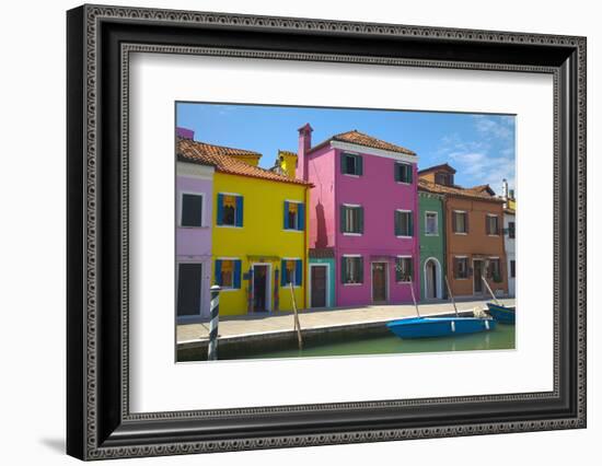 Bright Colored Homes Along Canal, Burano, Italy-Terry Eggers-Framed Photographic Print