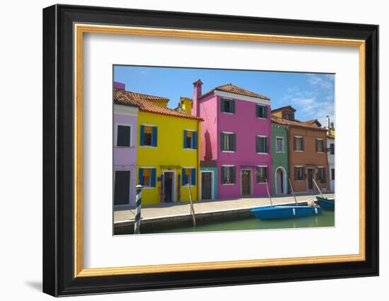 Bright Colored Homes Along Canal, Burano, Italy-Terry Eggers-Framed Photographic Print