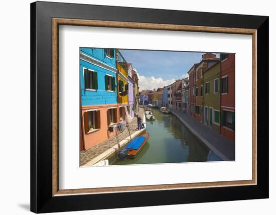 Bright Colored Homes Along the Canal, Burano, Italy-Terry Eggers-Framed Photographic Print