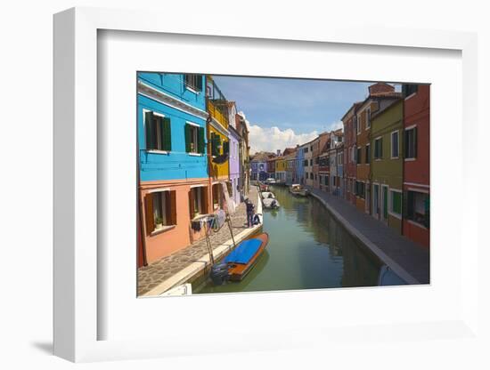 Bright Colored Homes Along the Canal, Burano, Italy-Terry Eggers-Framed Photographic Print