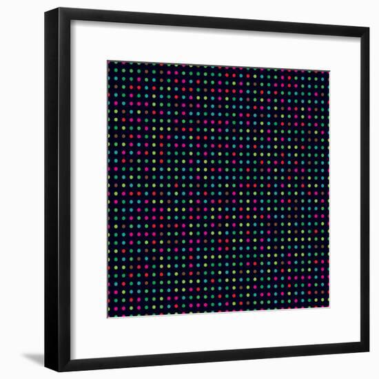 Bright Colorful Dots on a Dark Background-Leone_V-Framed Premium Giclee Print