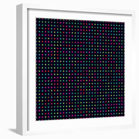 Bright Colorful Dots on a Dark Background-Leone_V-Framed Premium Giclee Print