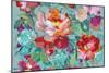 Bright Floral Medley Crop Turquoise-Danhui Nai-Mounted Art Print