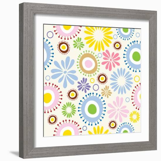 Bright Floral Seamless Pattern-annanurrka-Framed Art Print