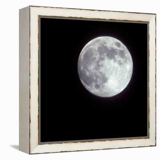 Bright Full Moon in a Black Night Sky-Janis Miglavs-Framed Premier Image Canvas