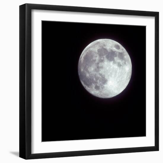 Bright Full Moon in a Black Night Sky-Janis Miglavs-Framed Photographic Print