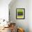 Bright Green and Yellow Abstract-Hallie Clausen-Framed Art Print displayed on a wall