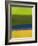 Bright Green and Yellow Abstract-Hallie Clausen-Framed Art Print