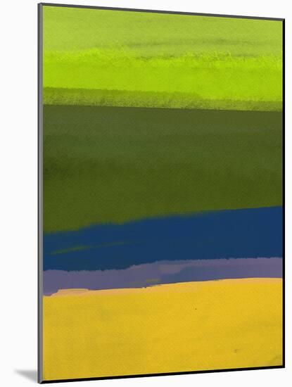 Bright Green and Yellow Abstract-Hallie Clausen-Mounted Art Print