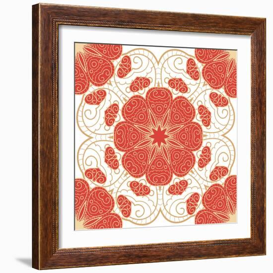 Bright Lace Pattern-elein-Framed Art Print