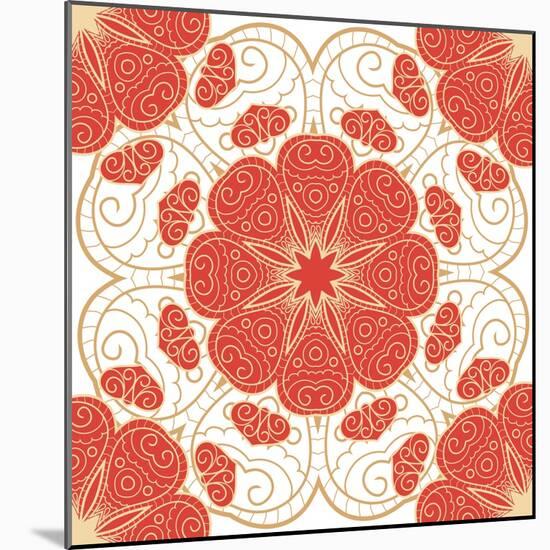 Bright Lace Pattern-elein-Mounted Art Print