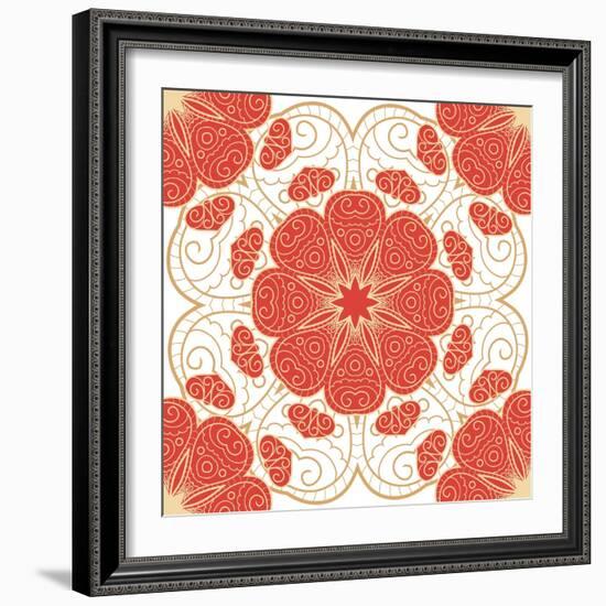 Bright Lace Pattern-elein-Framed Art Print