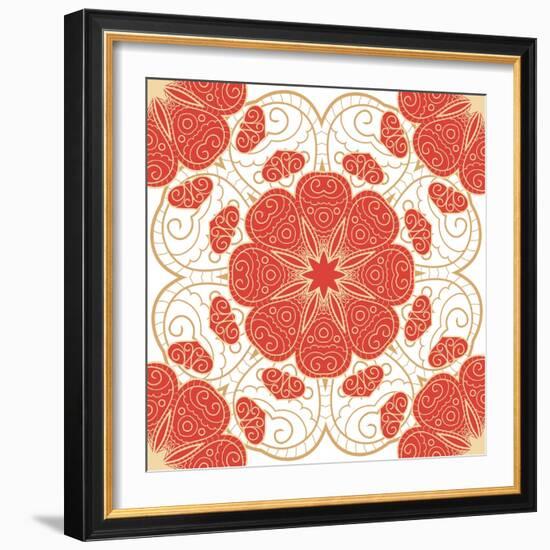 Bright Lace Pattern-elein-Framed Art Print