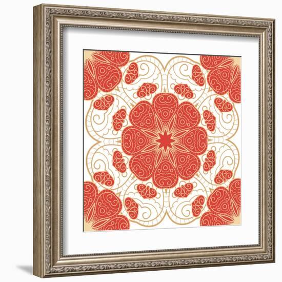 Bright Lace Pattern-elein-Framed Art Print