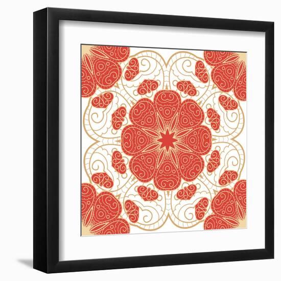 Bright Lace Pattern-elein-Framed Art Print