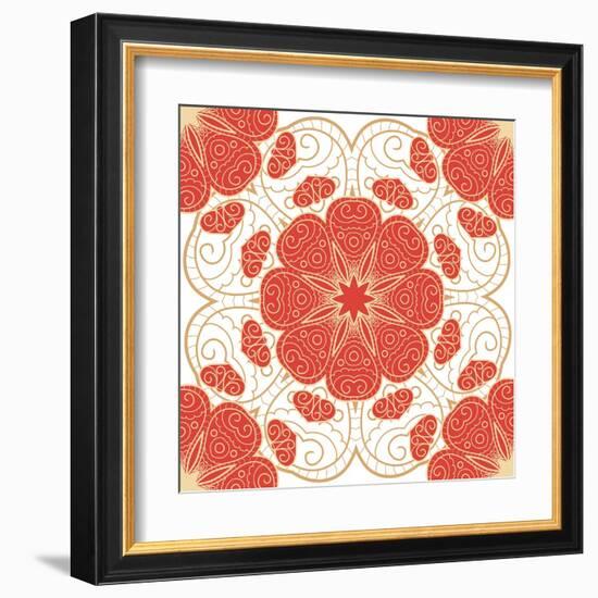 Bright Lace Pattern-elein-Framed Art Print