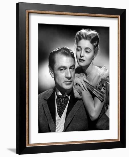 BRIGHT LEAF, 1950 directed by MICHAEL CURTIZ Gary Cooper / Patricia Neal (b/w photo)-null-Framed Photo