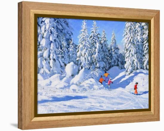 Bright Morning and Snow Covered Trees, Morzine-Andrew Macara-Framed Premier Image Canvas