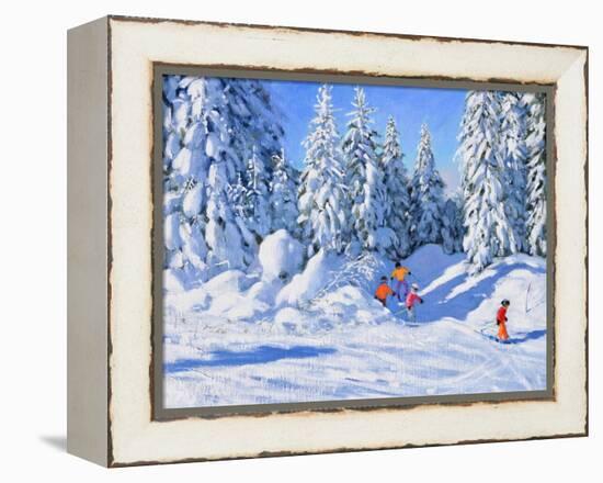 Bright Morning and Snow Covered Trees, Morzine-Andrew Macara-Framed Premier Image Canvas