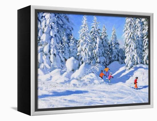 Bright Morning and Snow Covered Trees, Morzine-Andrew Macara-Framed Premier Image Canvas