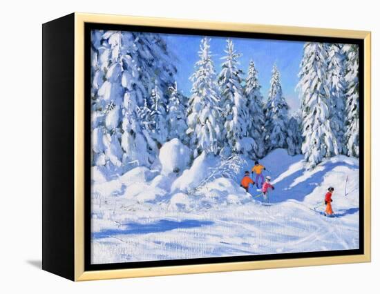Bright Morning and Snow Covered Trees, Morzine-Andrew Macara-Framed Premier Image Canvas