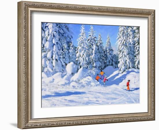 Bright Morning and Snow Covered Trees, Morzine-Andrew Macara-Framed Giclee Print