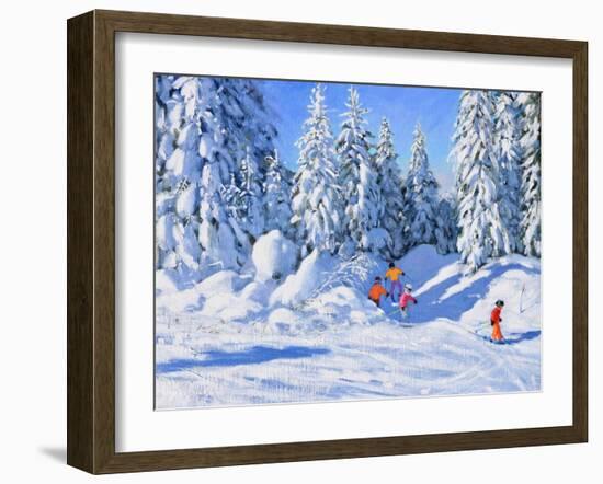 Bright Morning and Snow Covered Trees, Morzine-Andrew Macara-Framed Giclee Print