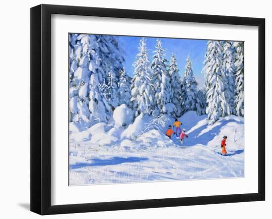 Bright Morning and Snow Covered Trees, Morzine-Andrew Macara-Framed Giclee Print