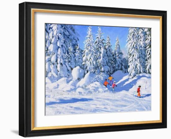 Bright Morning and Snow Covered Trees, Morzine-Andrew Macara-Framed Giclee Print