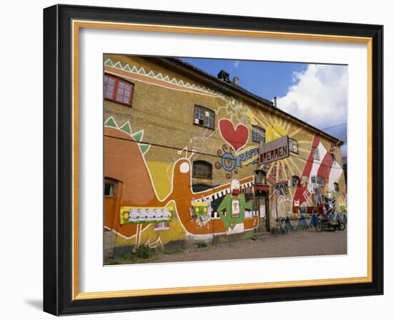 Bright Mural on a Bar in Christiania, an Independant Community Project, Copenhagen, Denmark-Ken Gillham-Framed Photographic Print