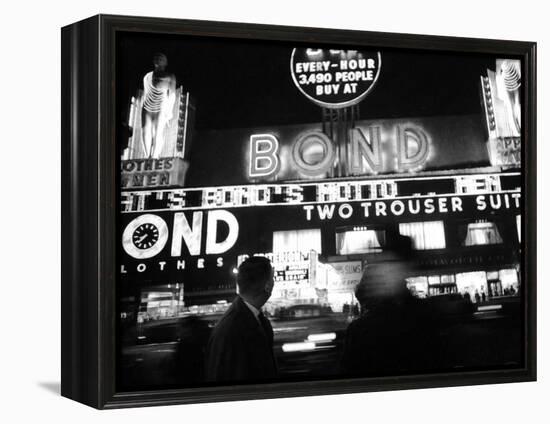 Bright Neon Lights of Bond's Clothing Store-Lisa Larsen-Framed Premier Image Canvas