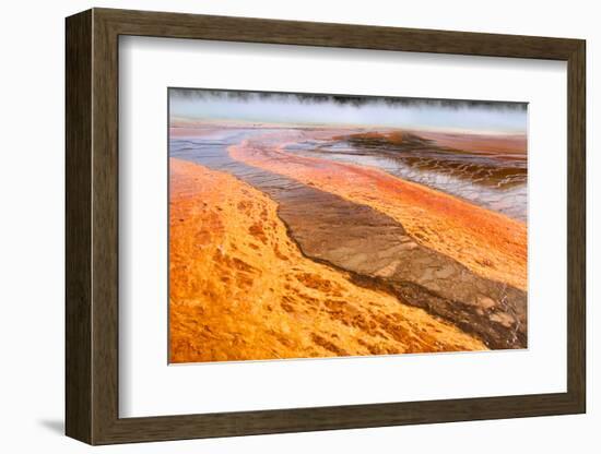 Bright Orange Bacterial Formations at the Geysers in Yellowstone National Park-SNEHITDESIGN-Framed Photographic Print