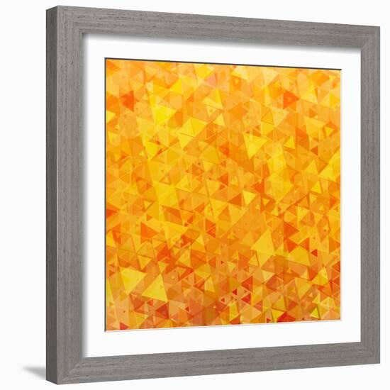 Bright Orange Scattered Triangles Background-Enka Parmur-Framed Art Print