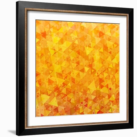 Bright Orange Scattered Triangles Background-Enka Parmur-Framed Art Print