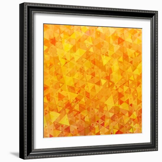 Bright Orange Scattered Triangles Background-Enka Parmur-Framed Art Print