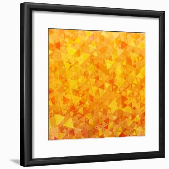 Bright Orange Scattered Triangles Background-Enka Parmur-Framed Premium Giclee Print