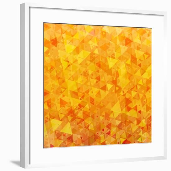 Bright Orange Scattered Triangles Background-Enka Parmur-Framed Art Print