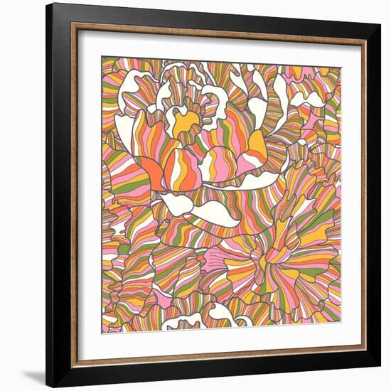 Bright Pattern Made of Peony Flowers-smilewithjul-Framed Art Print